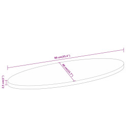 Dessus de table 90x40x2,5 cm ovale bois massif de manguier