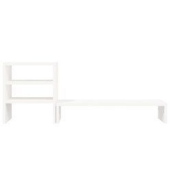 Support de moniteur Blanc 81x20x30 cm Bois de pin solide