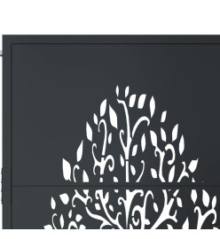 Portail de jardin anthracite 105x105cm acier conception d'arbre