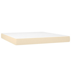 Sommier à lattes de lit avec matelas Crème 180x200 cm Tissu