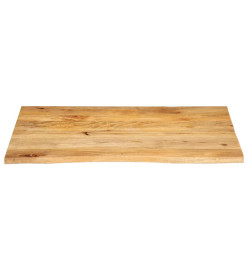 Dessus de table à bord vivant 90x80x3,8 cm bois massif manguier