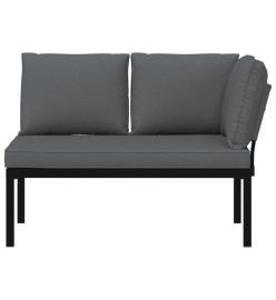 Banc de jardin avec coussins noir aluminium