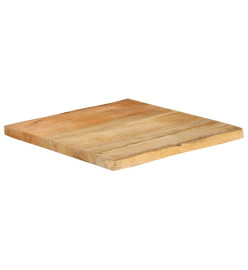 Dessus de table 80x80x3,8 cm bord vivant bois massif manguier