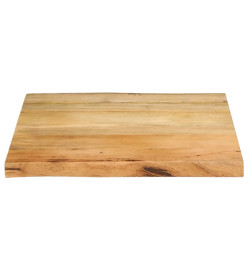 Dessus de table 80x80x3,8 cm bord vivant bois massif manguier