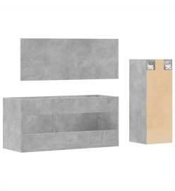 Ensemble de meubles de salle de bain 3 pcs gris béton