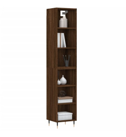 Buffet haut Chêne marron 34,5x32,5x180 cm Bois d'ingénierie