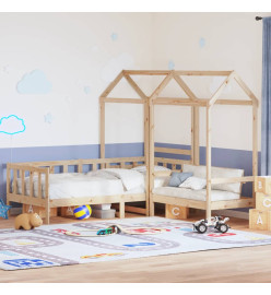 Ensemble de lit de jour et de banc et toit 80x200 cm pin massif