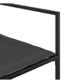 Ensemble à manger de jardin avec coussins 13 pcs noir textilène