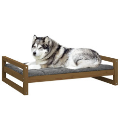 Lit pour chien Marron miel 105,5x75,5x28 cm Bois de pin solide