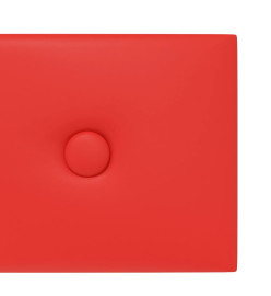 Panneaux muraux 12 pcs Rouge 90x15 cm Similicuir 1,62 m²