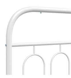 Cadre de lit métal avec tête de lit blanc 107x203 cm
