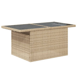 Salon de jardin avec coussins 6 pcs beige résine tressée