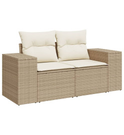 Salon de jardin avec coussins 6 pcs beige résine tressée