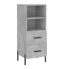 Buffet haut Gris béton 34,5x34x180 cm Bois d'ingénierie