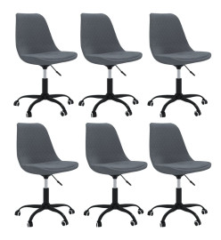 Chaises pivotantes à manger lot de 6 Gris foncé Tissu