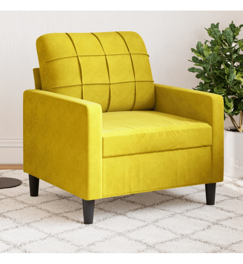 Fauteuil Jaune 60 cm Velours