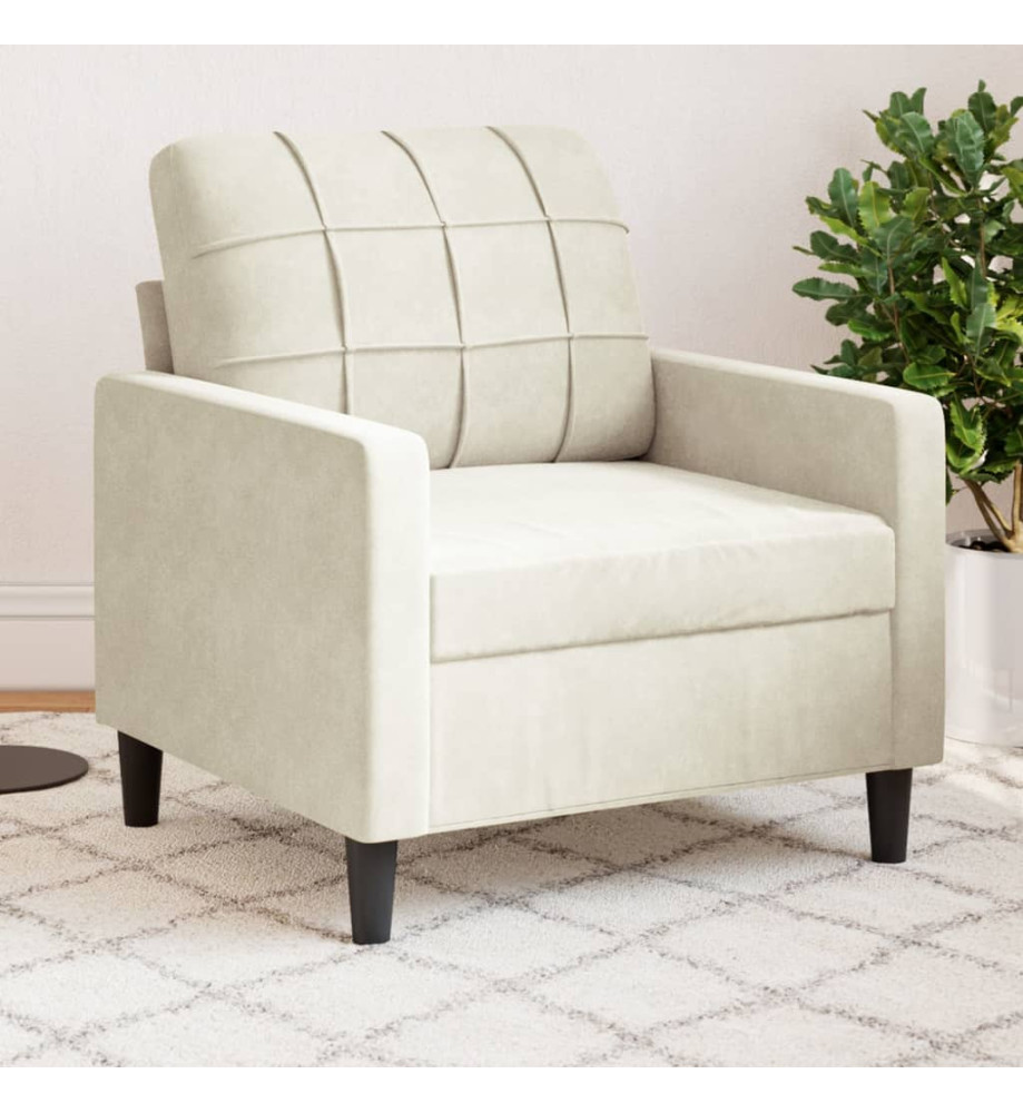 Fauteuil Crème 60 cm Velours