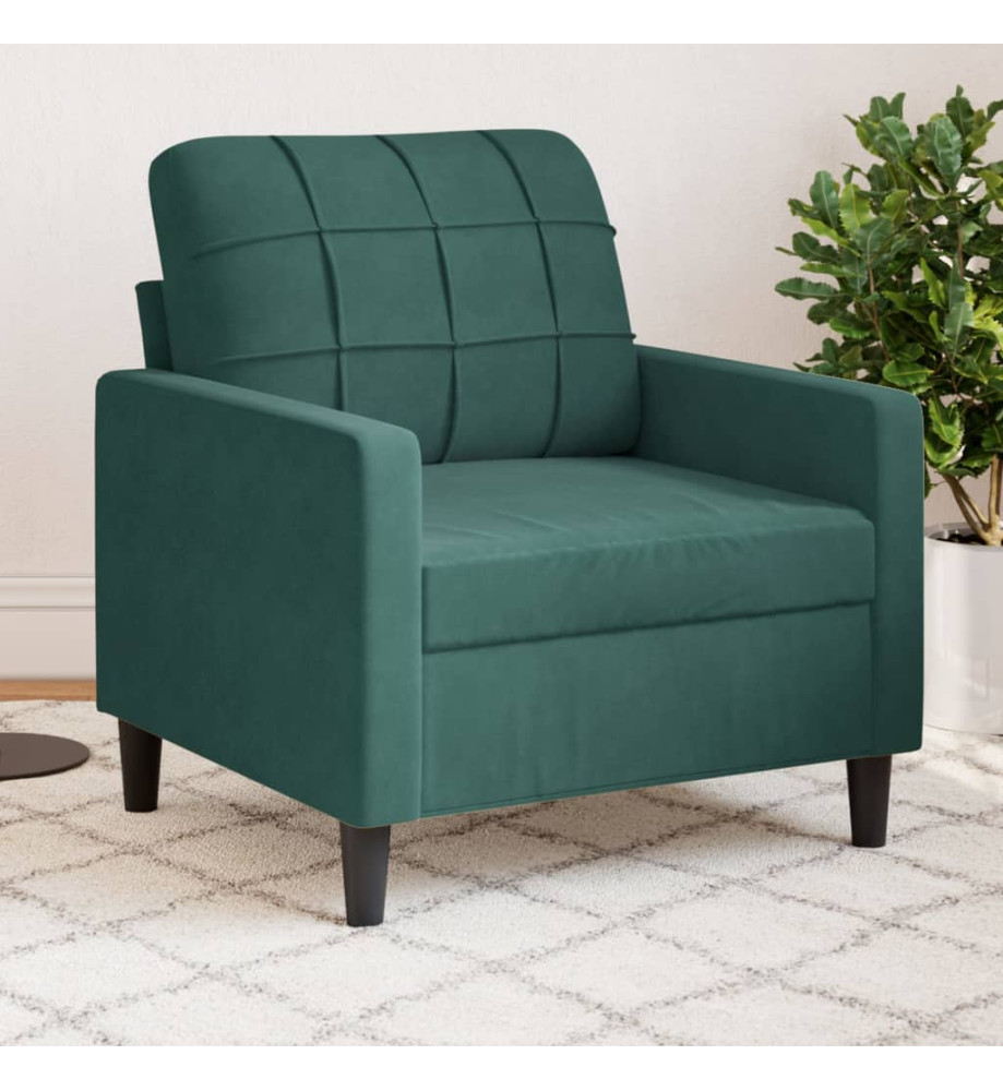 Fauteuil Vert foncé 60 cm Velours