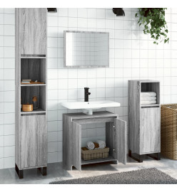 Ensemble de meubles de salle de bain 2 pcs Sonoma gris