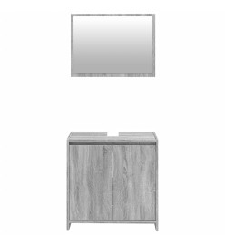 Ensemble de meubles de salle de bain 2 pcs Sonoma gris