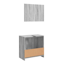 Ensemble de meubles de salle de bain 2 pcs Sonoma gris