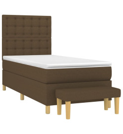 Sommier à lattes de lit avec matelas Marron foncé 90x200 cm