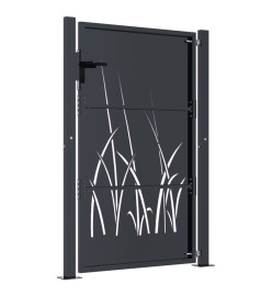 Portail de jardin anthracite 105x130cm acier conception d'herbe