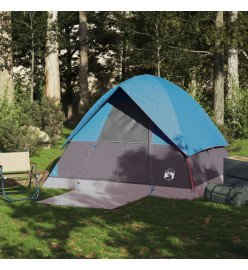 Tente de camping à dôme 4 personnes bleu imperméable