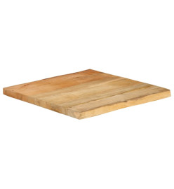 Dessus de table 40x40x3,8 cm bord vivant bois massif manguier