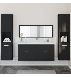 Ensemble de meubles salle de bain 4 pcs noir bois d'ingénierie