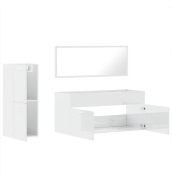 Ensemble de meubles de salle de bain 3 pcs blanc brillant