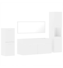 Ensemble de meubles salle de bain 4 pcs blanc bois d'ingénierie