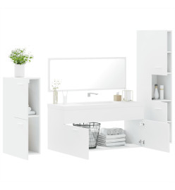 Ensemble de meubles salle de bain 4 pcs blanc bois d'ingénierie