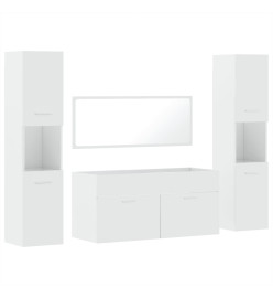 Ensemble de meubles de salle de bain 4 pcs blanc brillant