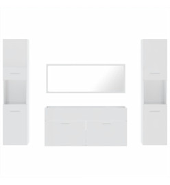 Ensemble de meubles de salle de bain 4 pcs blanc brillant