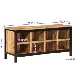 Banc à chaussures 110x35x51 cm bois massif de manguier