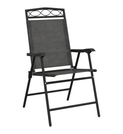 Chaises de jardin pliables lot de 8 en acier et textilène