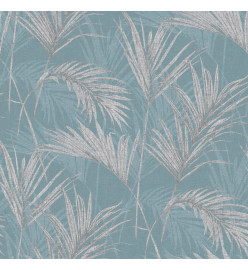 DUTCH WALLCOVERINGS Papier peint Palmiers Bleu et gris