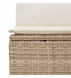 Salon de jardin avec coussins 6 pcs beige résine tressée