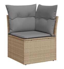 Salon de jardin avec coussins 6 pcs beige résine tressée