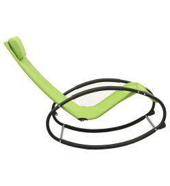 Chaise longue avec oreiller Acier et textilène Vert