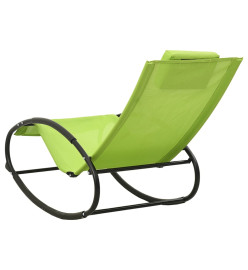 Chaise longue avec oreiller Acier et textilène Vert