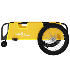 Remorque de vélo jaune et noir tissu oxford et fer