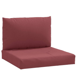 Coussins de palette lot de 2 rouge bordeaux mélangé tissu