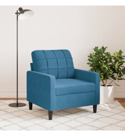 Fauteuil Bleu 60 cm Velours