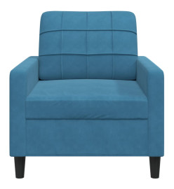 Fauteuil Bleu 60 cm Velours