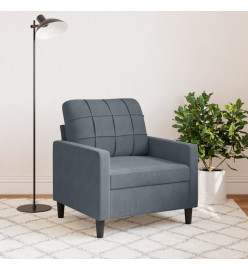 Fauteuil Gris foncé 60 cm Velours