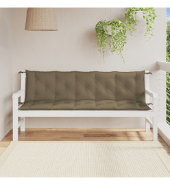 Coussins de banc de jardin lot de 2 taupe mélangé tissu