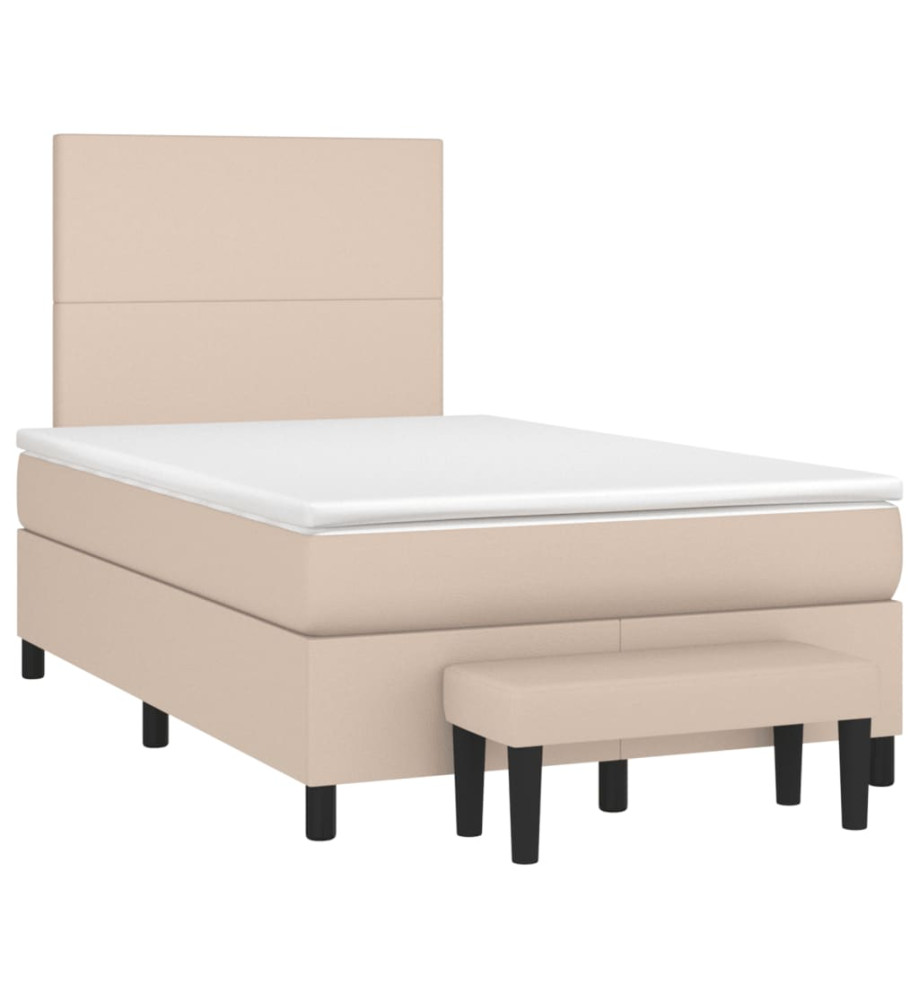 Sommier à lattes de lit matelas cappuccino 120x190cm similicuir Sommier à lattes de lit matelas cappuccino 120x190cm similicuir
