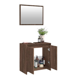 Ensemble de meubles de salle de bain 2 pcs Chêne marron